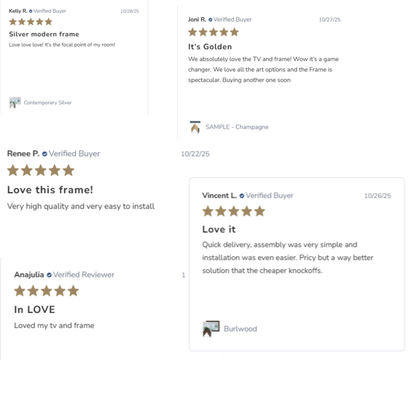 White Oak Textured TV Frame – Elegant Bezel for Samsung The Frame TV, Modern Minimalist Design